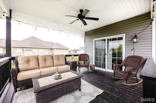 812 Green Jacket Way, Ofallon, IL 62269 - wooden terrace with an outdoor living space and a ceiling fan