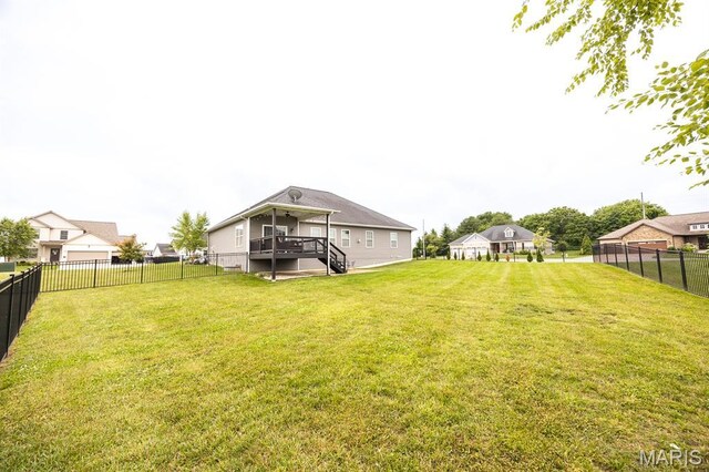 812 Green Jacket Way, Ofallon, IL 62269 - fenced backyard featuring stairway