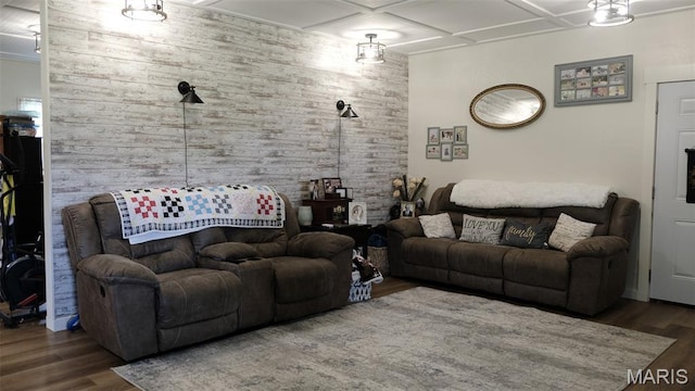 3215 Timber Ridge Rd, Palmyra, MO 63461 - living area featuring wood finished floors and wood walls