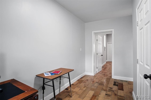 3452 Osage St, Saint Louis, MO 63118 - hall with wood-type flooring and an office area