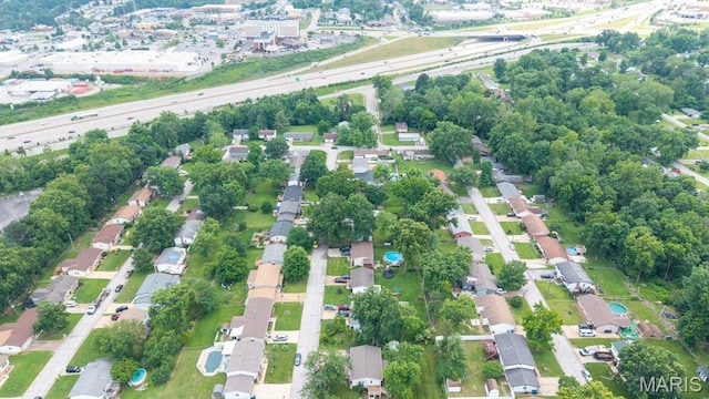 1907 Lone Pine Dr, Arnold, MO 63010 - aerial view of property's location with a main thoroughfare and a tree filled landscape