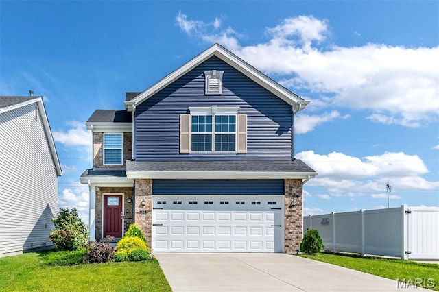502 Summer Glen Ln, Saint Charles, MO 63301 - traditional-style house with driveway, a garage, and brick siding