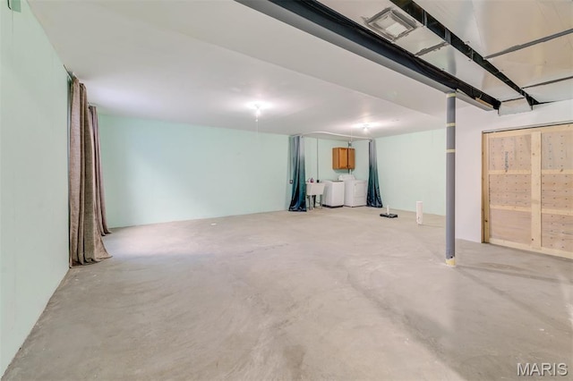 502 Summer Glen Ln, Saint Charles, MO 63301 - basement with washer / dryer