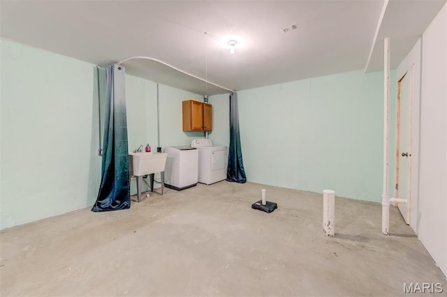 502 Summer Glen Ln, Saint Charles, MO 63301 - basement featuring a sink and separate washer and dryer