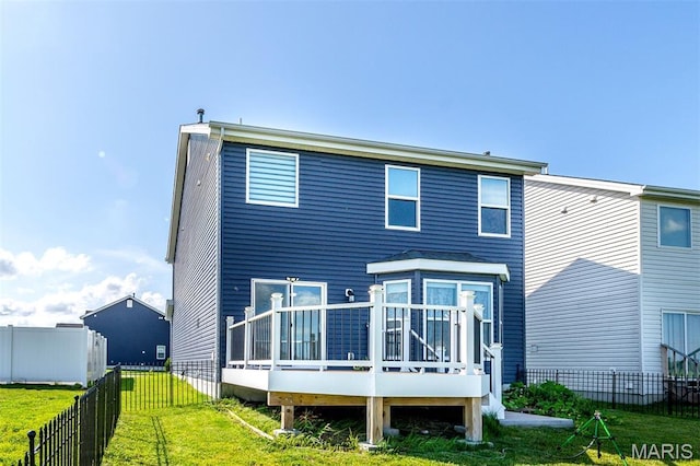 502 Summer Glen Ln, Saint Charles, MO 63301 - rear view of property with a wooden deck