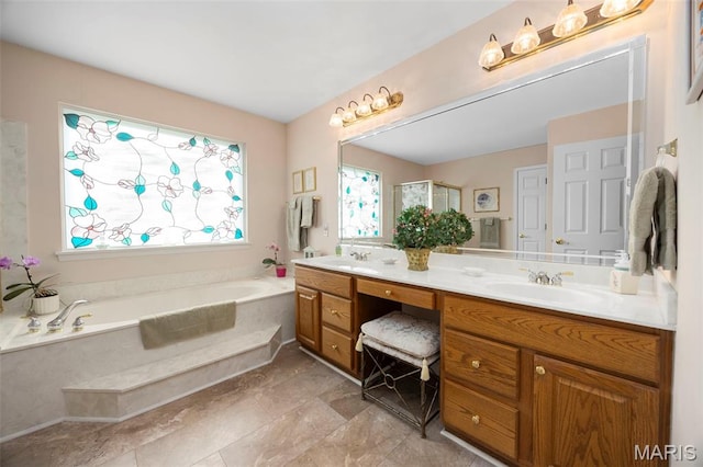 16368 Cherry Orchard Dr, Grover, MO 63040 - full bathroom featuring double vanity and a garden tub