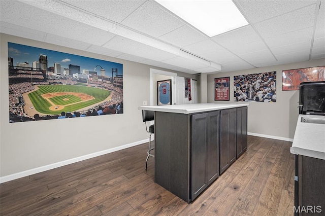 2607 Riley Paul Ct, Ofallon, MO 63368 - indoor dry bar featuring dark wood-type flooring and a paneled ceiling