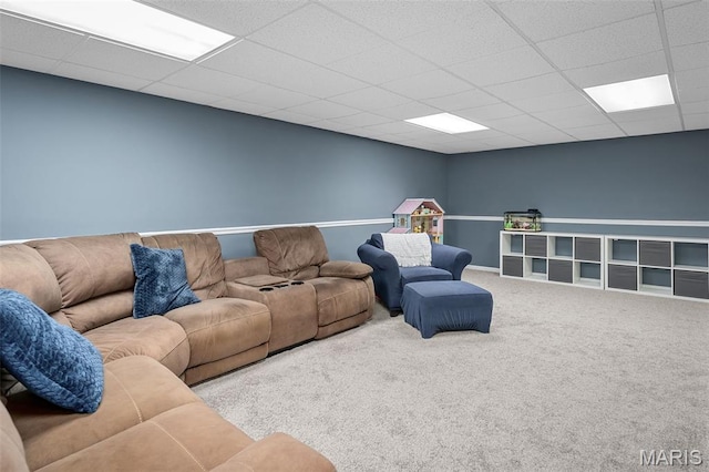 2607 Riley Paul Ct, Ofallon, MO 63368 - carpeted living room featuring a paneled ceiling