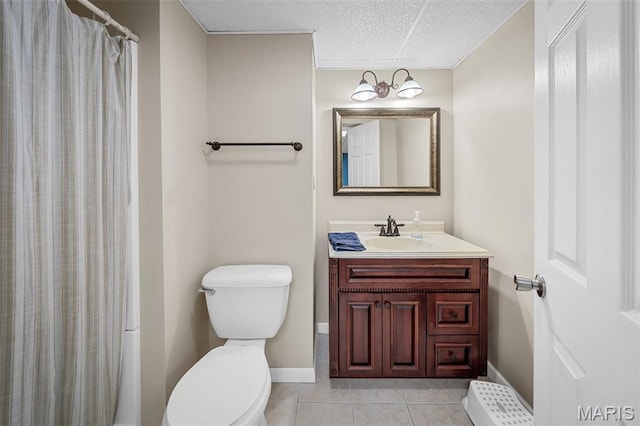 2607 Riley Paul Ct, Ofallon, MO 63368 - full bath with vanity, tile patterned flooring, a textured ceiling, and curtained shower