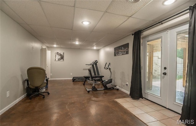 16533 Chateau Ln, Dexter, MO 63841 - workout room with recessed lighting and a drop ceiling