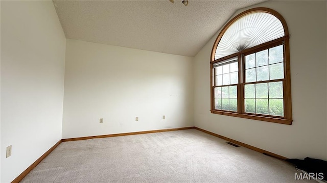 200 April Dr, Saint Robert, MO 65584 - spare room with carpet, a textured ceiling, and lofted ceiling