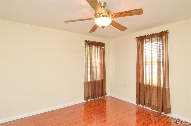307 S S St, Smithton, IL 62285 - spare room with wood finished floors and ceiling fan
