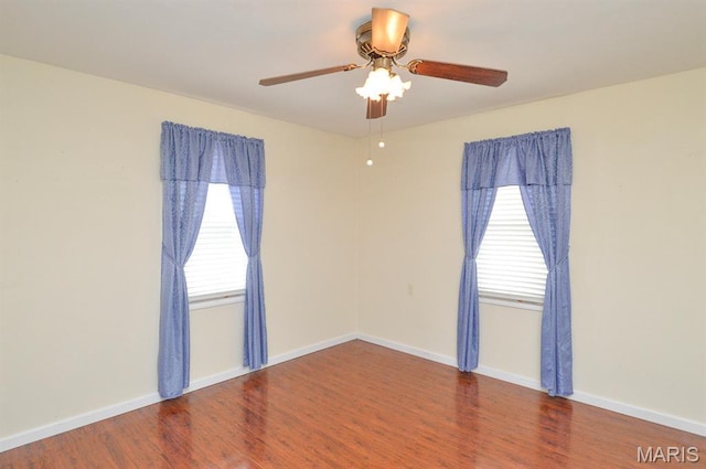307 S S St, Smithton, IL 62285 - unfurnished room with wood finished floors and ceiling fan