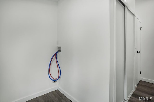 16 Garrett Ln, Defiance, MO 63341 - washroom with washer hookup and dark wood-style floors