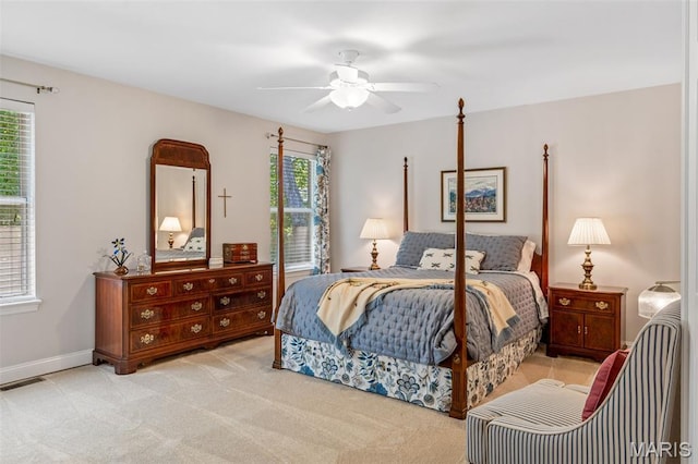 14 Greystoke Ct, Ballwin, MO 63021 - carpeted bedroom featuring a ceiling fan and baseboards