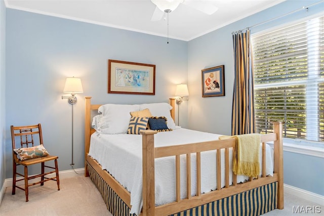 14 Greystoke Ct, Ballwin, MO 63021 - carpeted bedroom featuring crown molding and a ceiling fan
