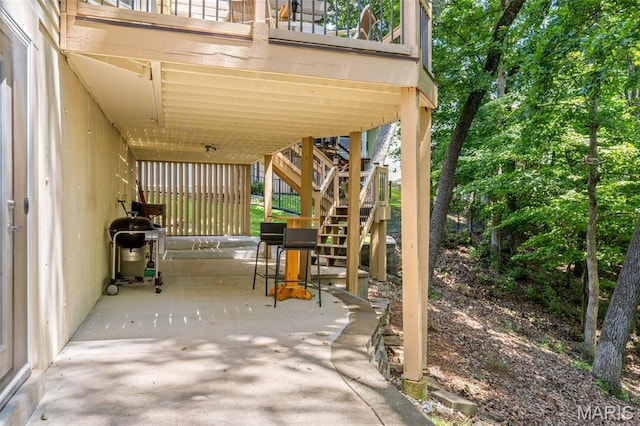 14 Greystoke Ct, Ballwin, MO 63021 - view of patio with stairway