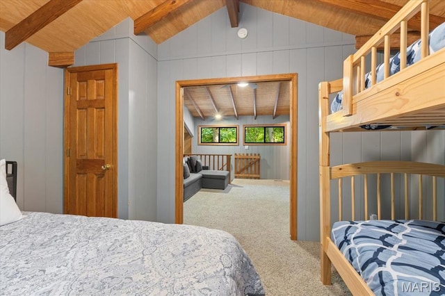 2506 Alpine Woods Dr, Wright City, MO 63390 - carpeted bedroom featuring wood ceiling and a decorative wall