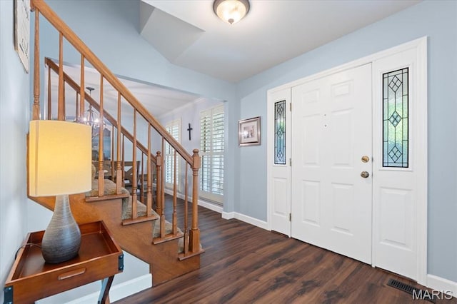 1008 Westrun Dr, Ballwin, MO 63021 - foyer featuring wood finished floors, stairway, and healthy amount of natural light