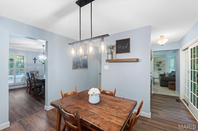 1008 Westrun Dr, Ballwin, MO 63021 - dining space with wood finished floors and baseboards