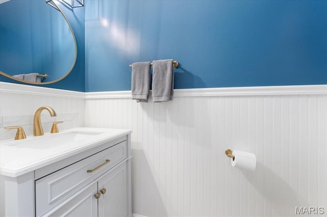 1008 Westrun Dr, Ballwin, MO 63021 - half bathroom with a wainscoted wall and vanity