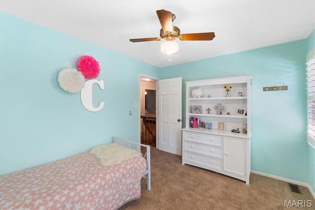 1008 Westrun Dr, Ballwin, MO 63021 - carpeted bedroom featuring a ceiling fan