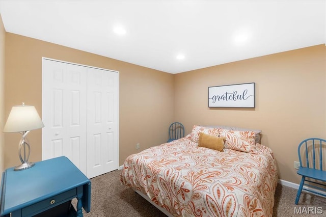 1008 Westrun Dr, Ballwin, MO 63021 - carpeted bedroom featuring a closet and recessed lighting