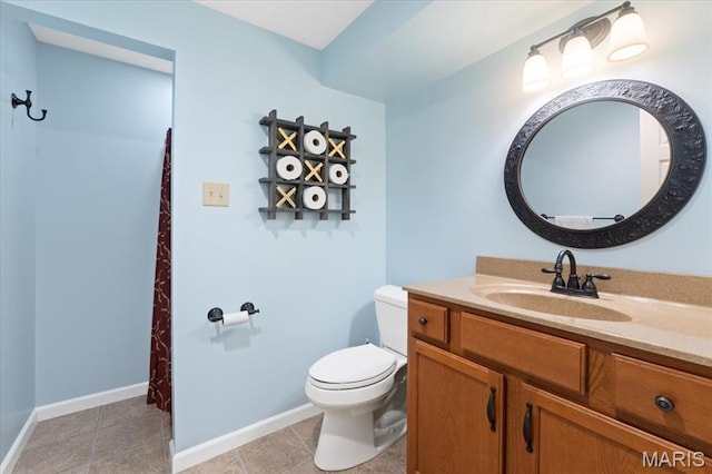 1008 Westrun Dr, Ballwin, MO 63021 - full bath with vanity, tile patterned flooring, and curtained shower