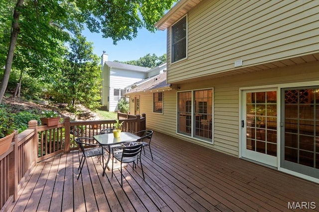 1008 Westrun Dr, Ballwin, MO 63021 - wooden deck with outdoor dining space