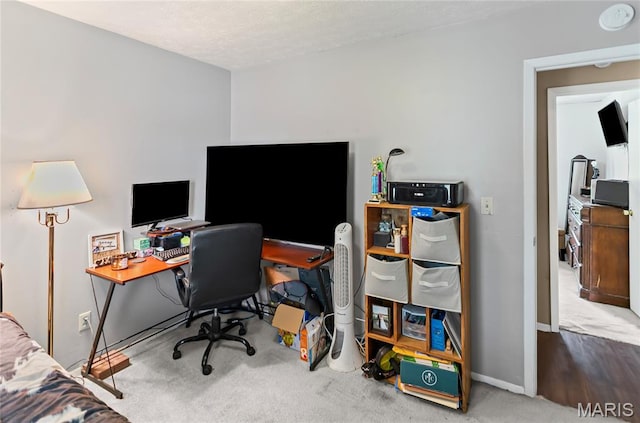 7800 Chuck Ct, Godfrey, IL 62035 - carpeted office space with baseboards and a textured ceiling