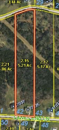 17035 Lanes End, Dixon, MO 65459 - aerial view of property's location featuring property parcel outlined