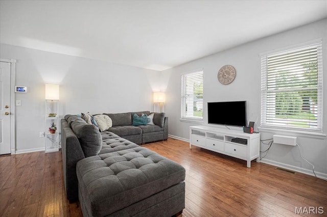 5 N Willow Grove Ct, Saint Peters, MO 63376 - living room with hardwood / wood-style flooring and baseboards