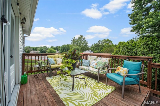 5 N Willow Grove Ct, Saint Peters, MO 63376 - wooden deck with outdoor lounge area