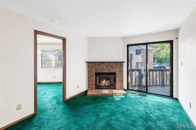 1514 Summer Run Dr Unit 208, Florissant, MO 63033 - unfurnished living room with carpet and a fireplace