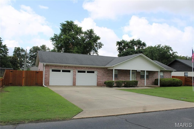 17576 Rigdon St, Kennett, MO 63857 - ranch-style house featuring a garage, driveway, brick siding, and roof with shingles