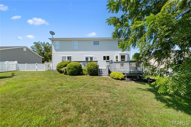 3924 Cambridge Crossing Dr, Saint Charles, MO 63304 - rear view of property featuring a wooden deck