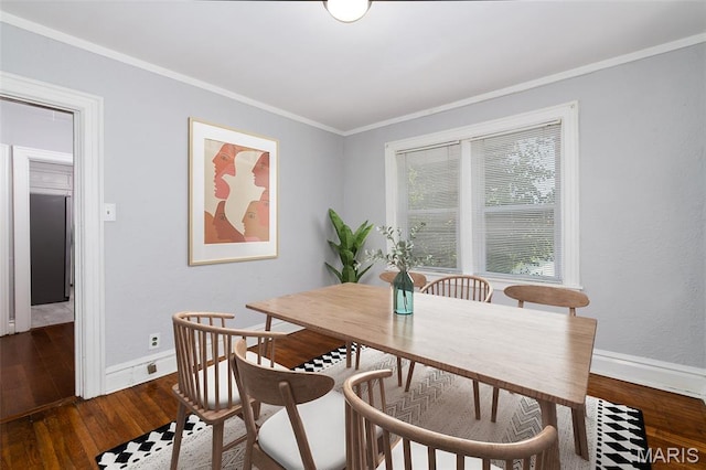 6162 W Park Ave, Saint Louis, MO 63139 - dining space with ornamental molding and hardwood / wood-style floors