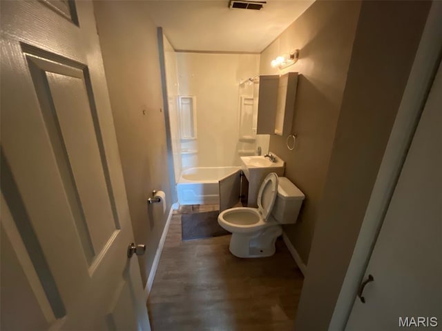 205 E Northview Ave, Wentzville, MO 63385 - full bath with a bath, wood finished floors, and a shower