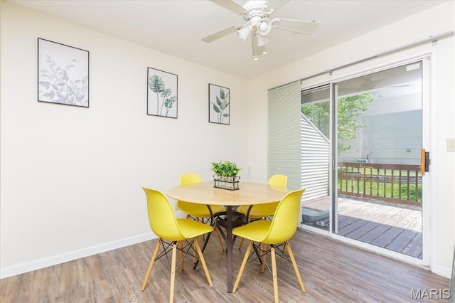 23 Trailside Ct Unit 2, Saint Peters, MO 63303 - dining space with wood finished floors and a ceiling fan