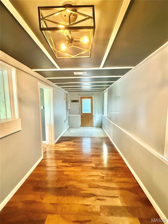 904 Vernon St, Farmington, MO 63640 - corridor with wood finished floors and baseboards