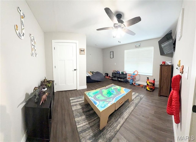 22115 Royce Ln, Waynesville, MO 65583 - playroom featuring wood finished floors and a ceiling fan