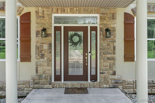 3516 Hawthorne Ridge Dr, Eureka, MO 63025 - entrance to property featuring stone siding and covered porch