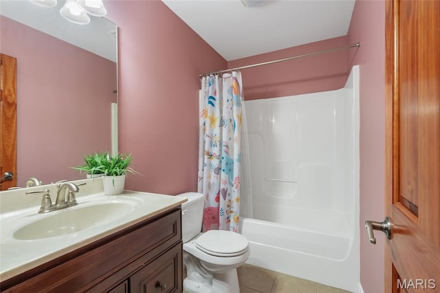 3516 Hawthorne Ridge Dr, Eureka, MO 63025 - bathroom with vanity, tile patterned floors, and shower / tub combo with curtain