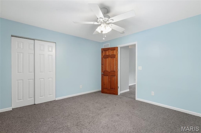 3516 Hawthorne Ridge Dr, Eureka, MO 63025 - unfurnished bedroom with carpet, a closet, and ceiling fan