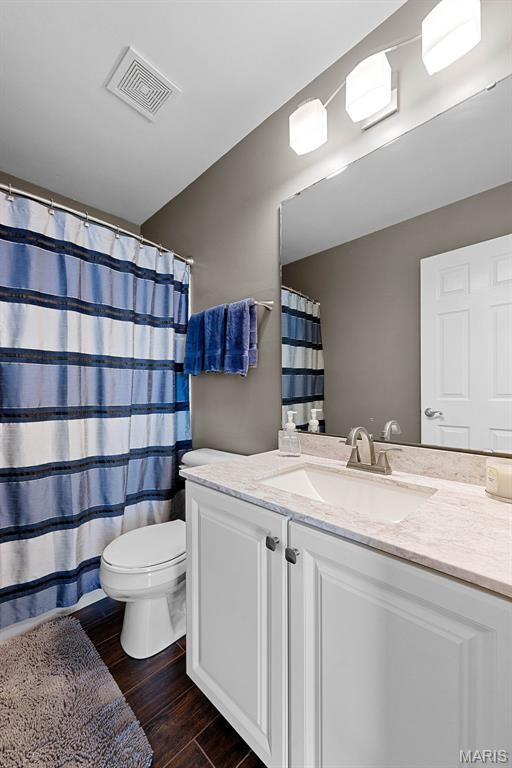 107 Piety Dr, Lake St Louis, MO 63367 - bathroom featuring vanity and wood finished floors
