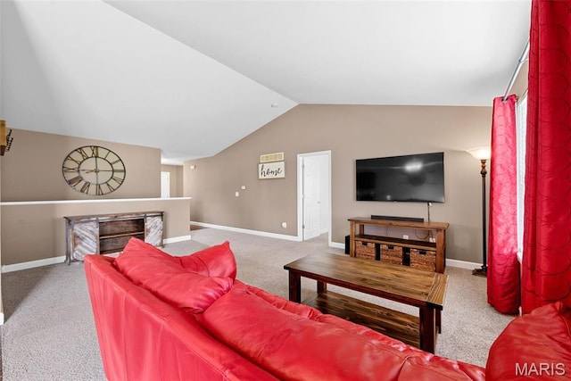 107 Piety Dr, Lake St Louis, MO 63367 - living area featuring lofted ceiling and carpet floors