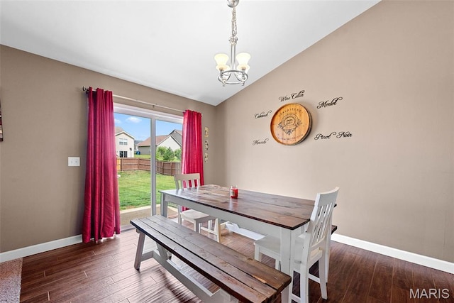 107 Piety Dr, Lake St Louis, MO 63367 - dining space featuring a chandelier, wood finished floors, and lofted ceiling