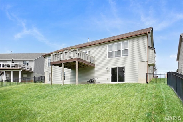 234 Lonepine Dr, Wentzville, MO 63385 - rear view of property featuring a fenced backyard and a wooden deck