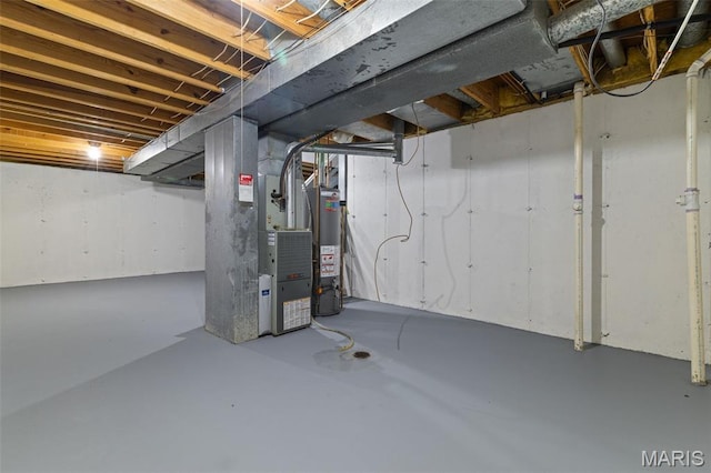 145 Aspencade Cir, Saint Peters, MO 63376 - unfinished basement featuring water heater and heating unit