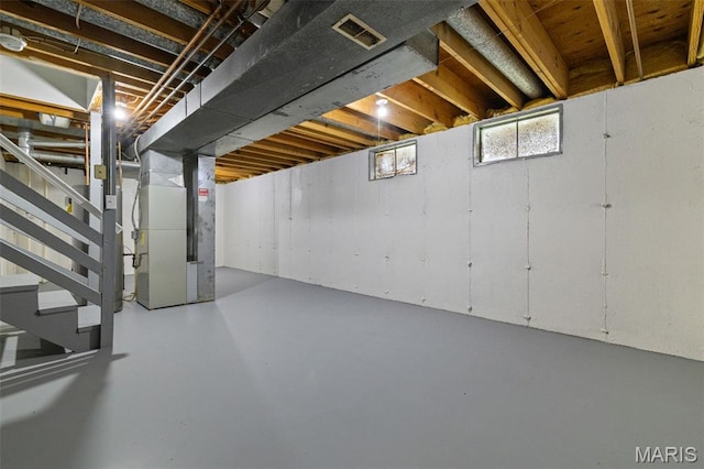 145 Aspencade Cir, Saint Peters, MO 63376 - basement with heating unit and stairs